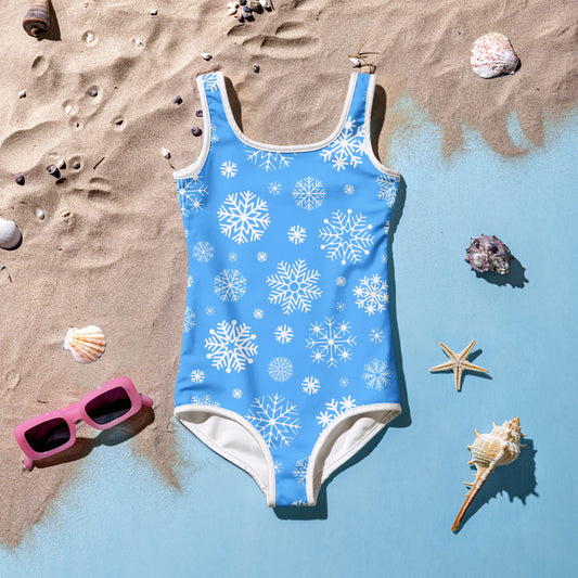 Girls Snowflake Christmas Swimsuit