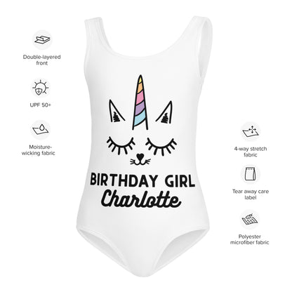 Caticorn Birthday Girl Custom Swimsuit