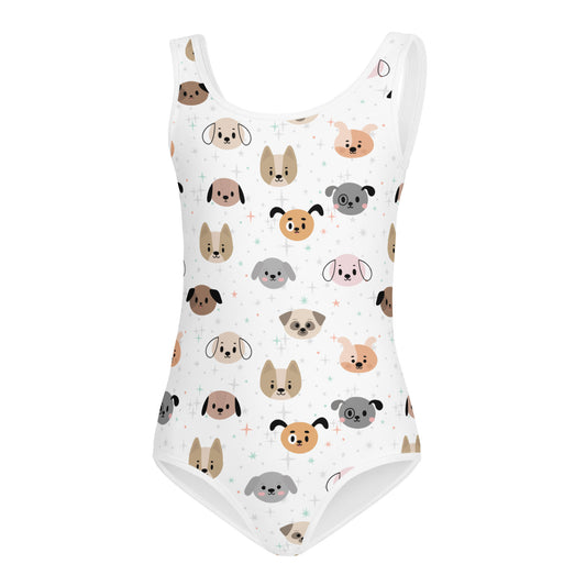 Girls Dog Face Buttery Soft Leotard - Quick Drying For Dance and Gymnastics