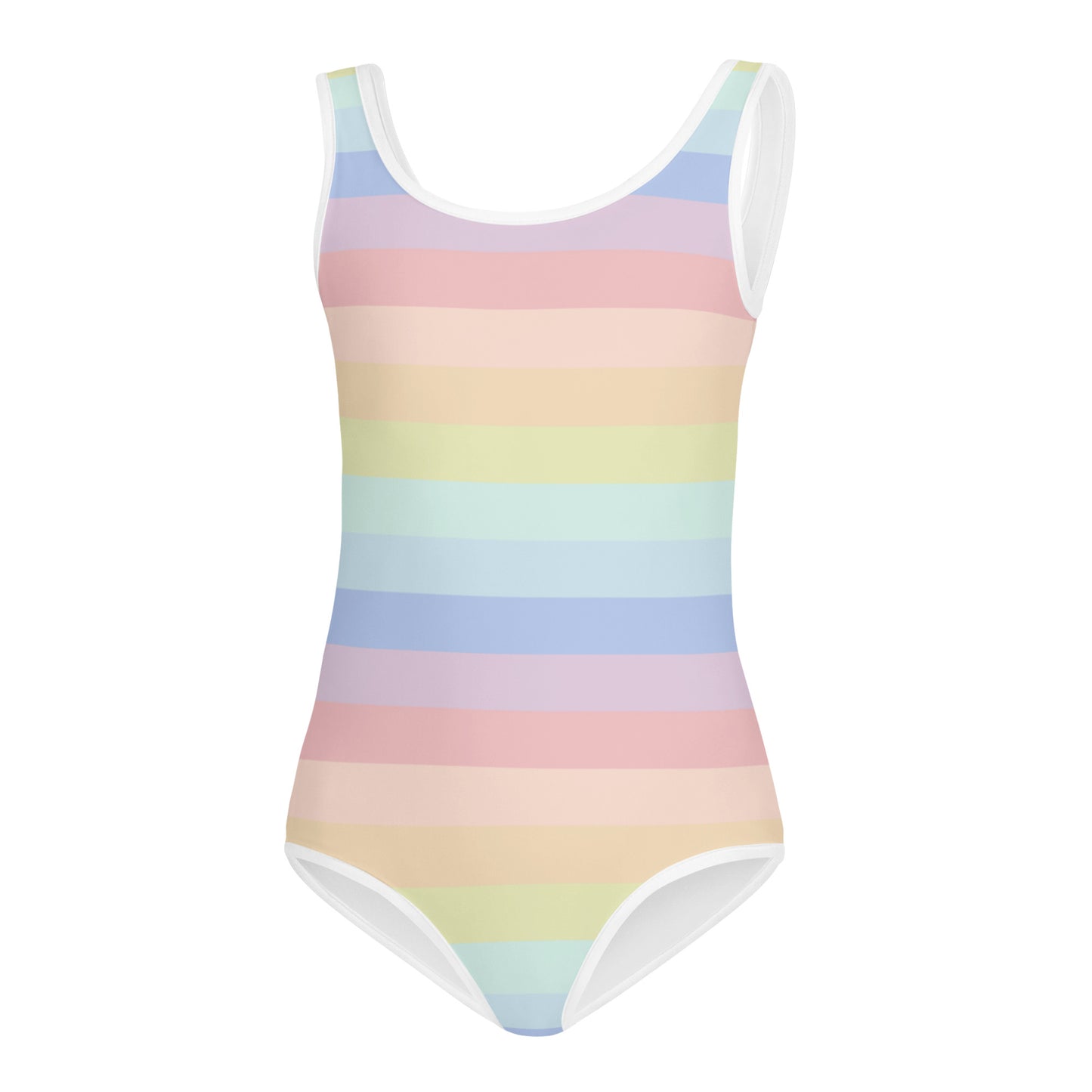 Girls Pastel Striped Rainbow Buttery Soft Leotard - Quick Drying For Dance and Gymnastics