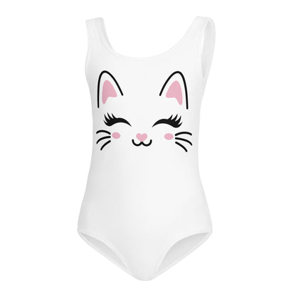 Girls Cute Cat Buttery Soft Leotard - Quick Drying For Dance and Gymnastics