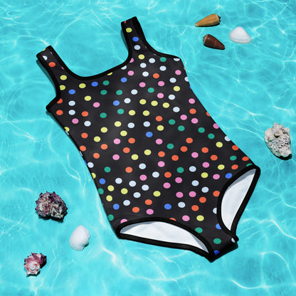 Girls Confetti Dots Buttery Soft Swimsuit With UPF 50+