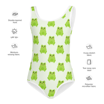 Girls Green Frog Buttery Soft Leotard