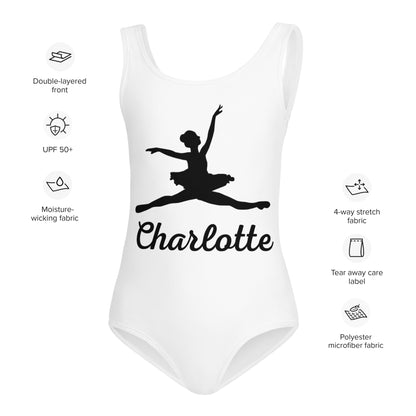 Girls Custom Name Ballerina Buttery Soft Quick Drying Leotard