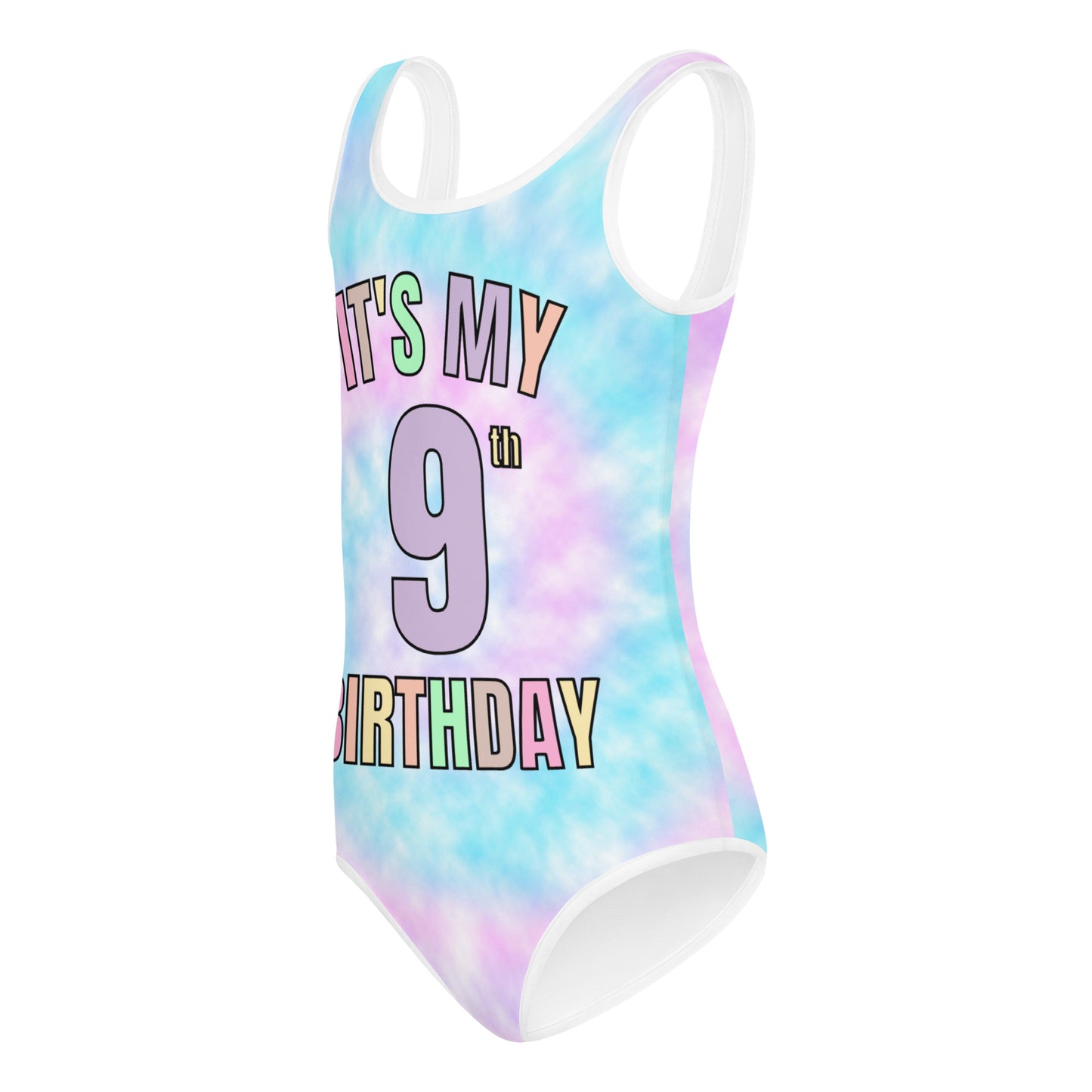 Girls Custom Age Faux Tie Dye Leotard With Name On Back