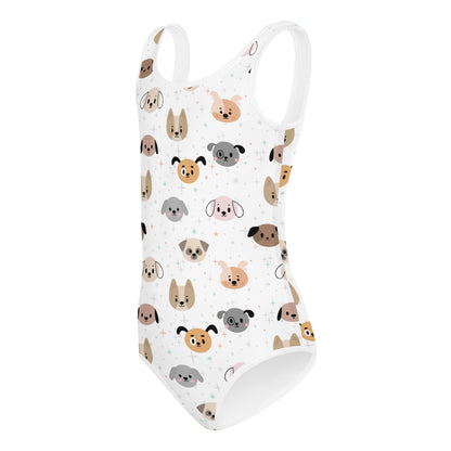 Girls Dog Face Buttery Soft Leotard - Quick Drying For Dance and Gymnastics