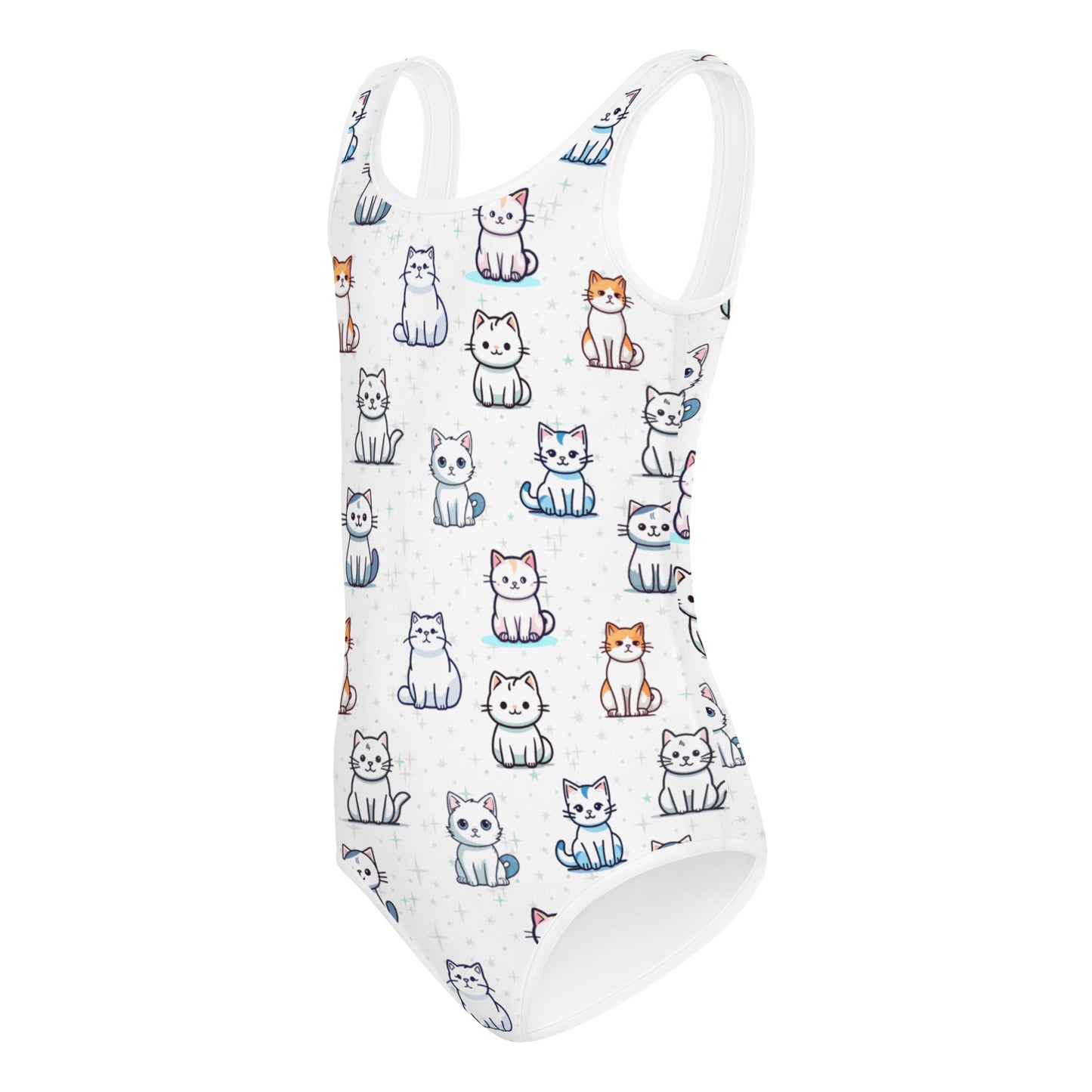 Girls Cat Pattern Buttery Soft Leotard - Quick Drying For Dance and Gymnastics