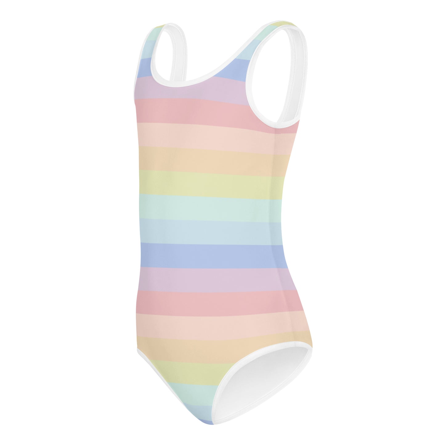 Girls Pastel Striped Rainbow Buttery Soft Leotard - Quick Drying For Dance and Gymnastics