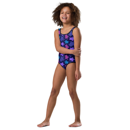 Girls Purple Turtles Swimsuit