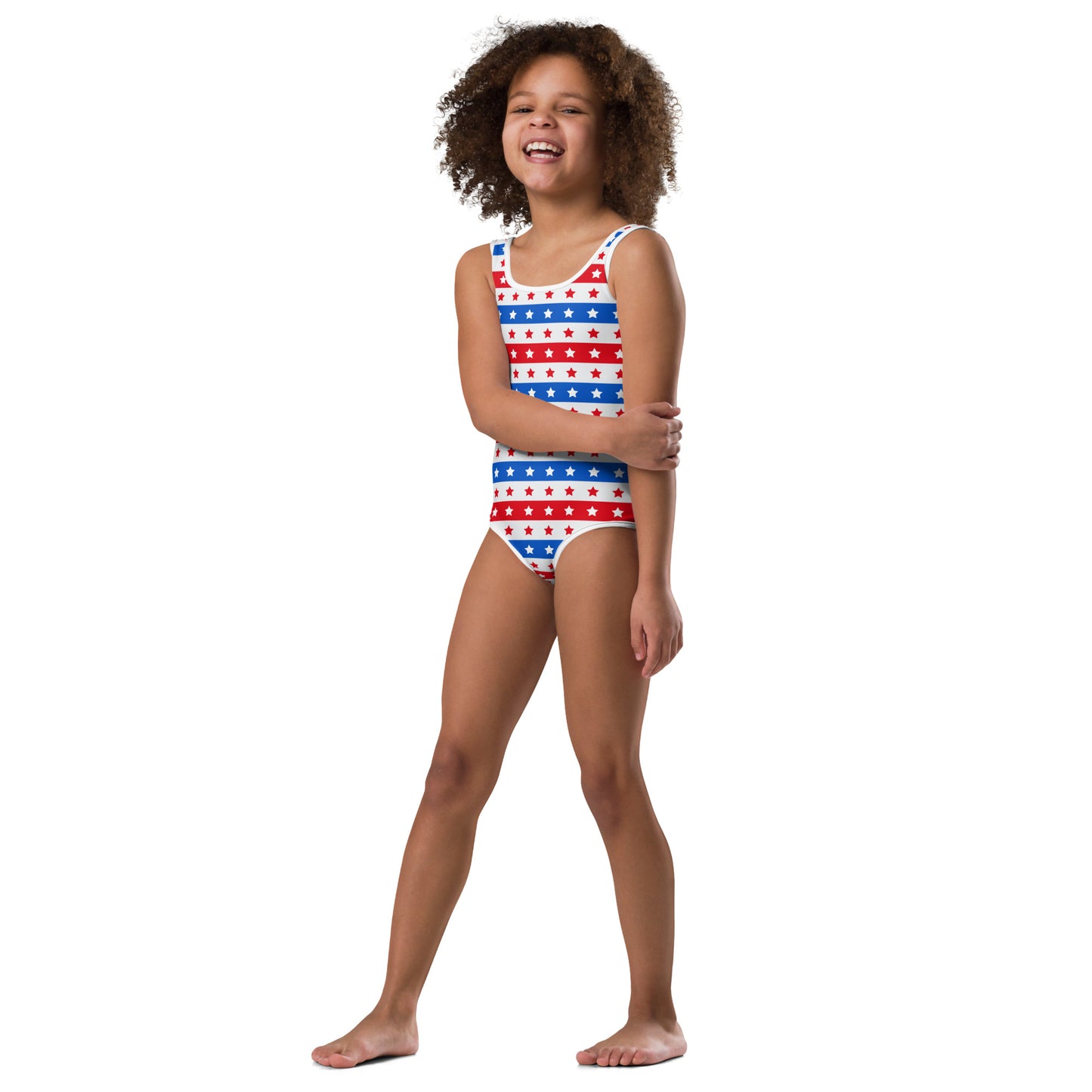 Girls Stars And Stripes 4th Of July Swimsuit