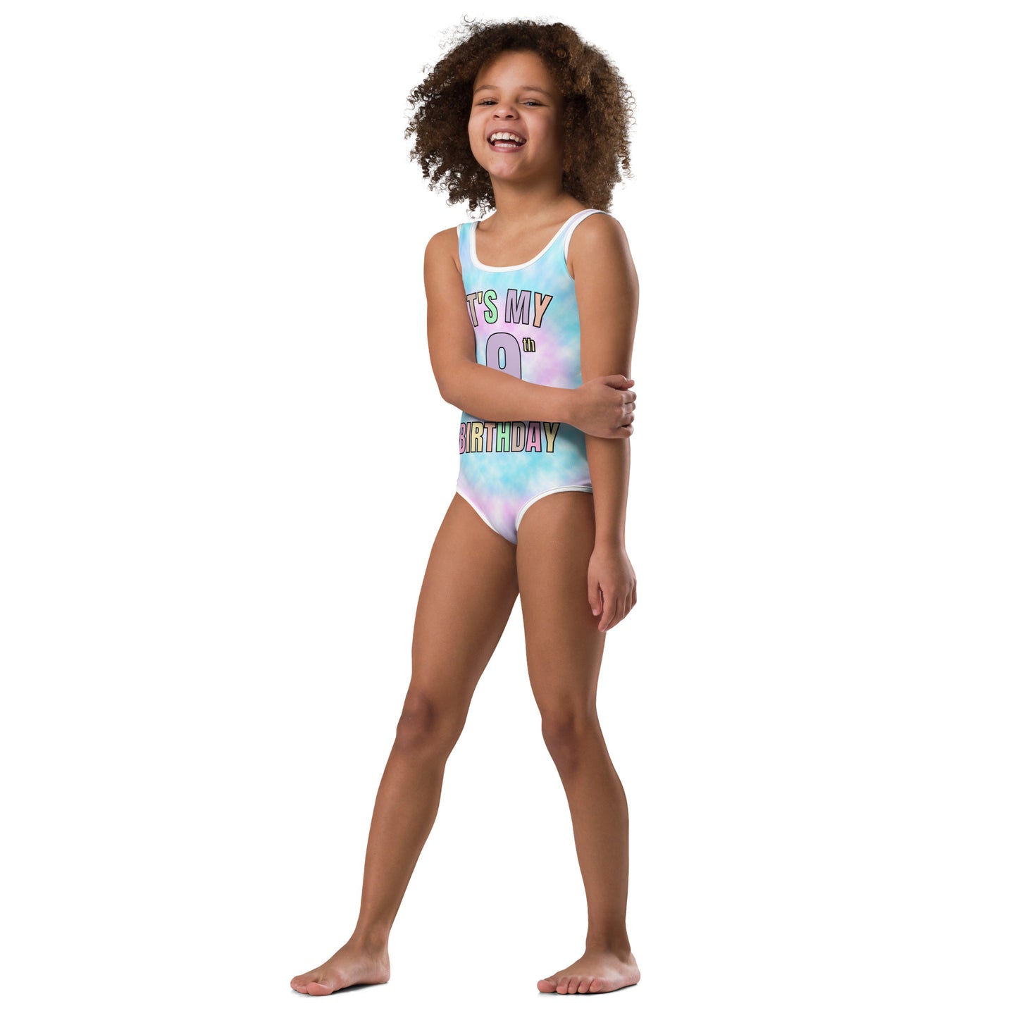 Girls Custom Age Faux Tie Dye Leotard With Name On Back