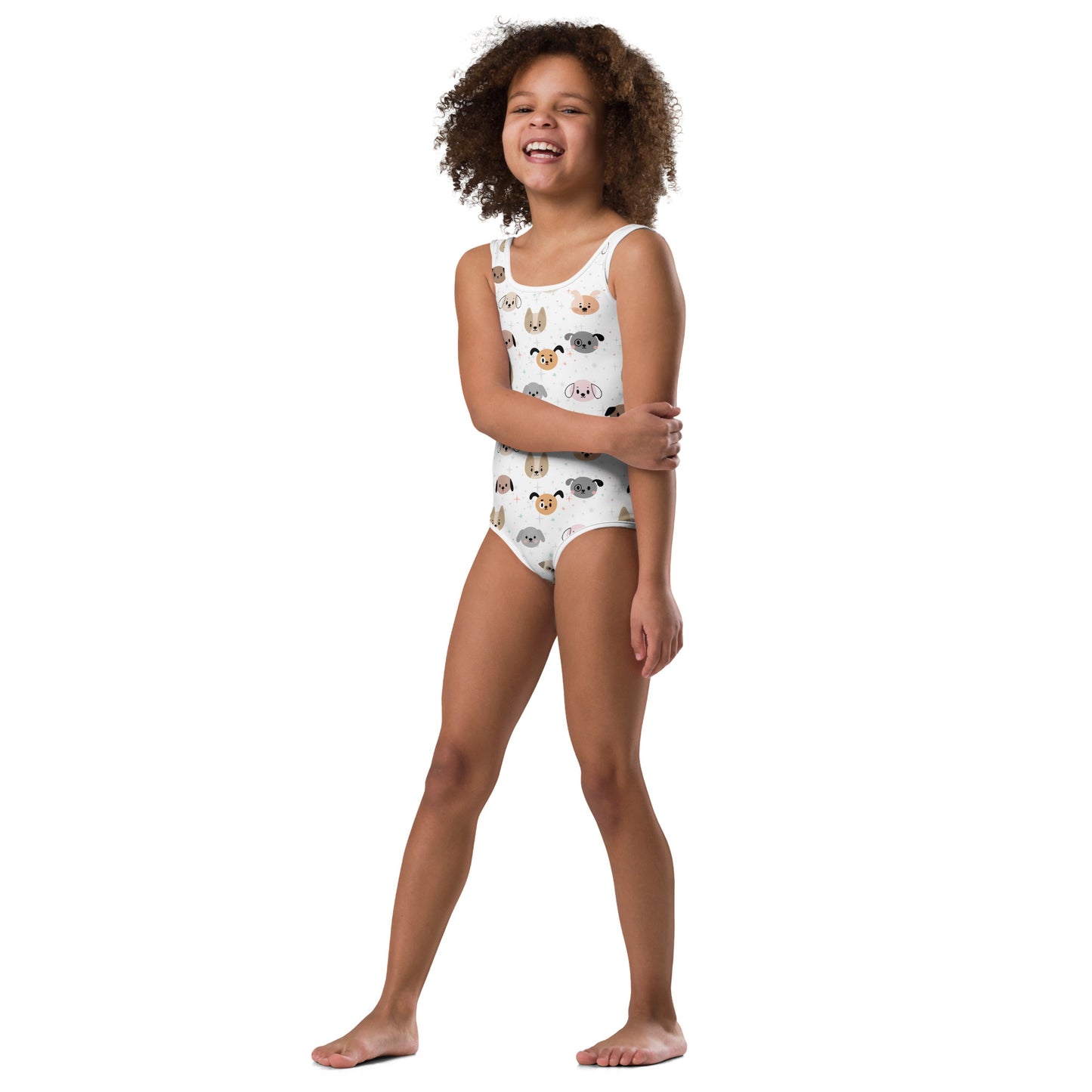 Girls Dog Face Buttery Soft Leotard - Quick Drying For Dance and Gymnastics