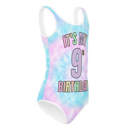 Girls Custom Age Faux Tie Dye Leotard With Name On Back