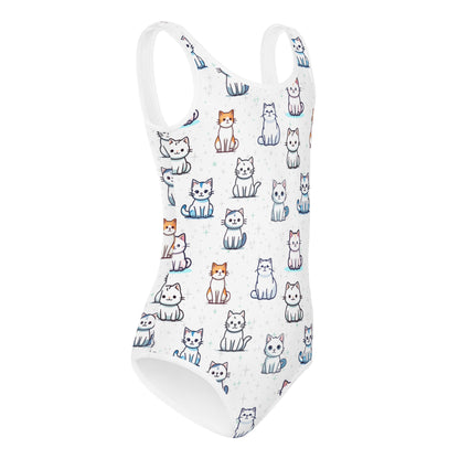 Girls Cat Pattern Buttery Soft Leotard - Quick Drying For Dance and Gymnastics