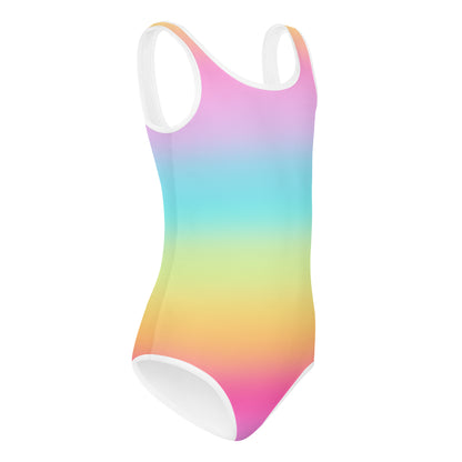 Girls Bright Rainbow Buttery Soft Leotard - Quick Drying For Dance and Gymnastics