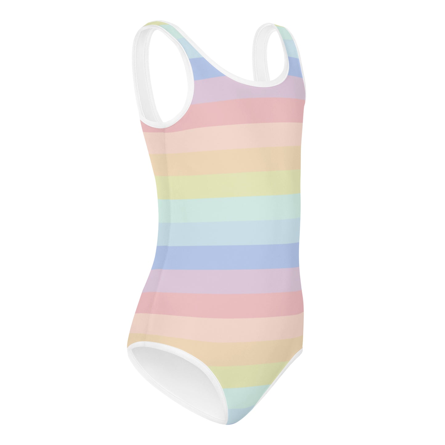 Girls Pastel Striped Rainbow Buttery Soft Leotard - Quick Drying For Dance and Gymnastics