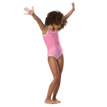 Girls Wavy Pink Swimsuit