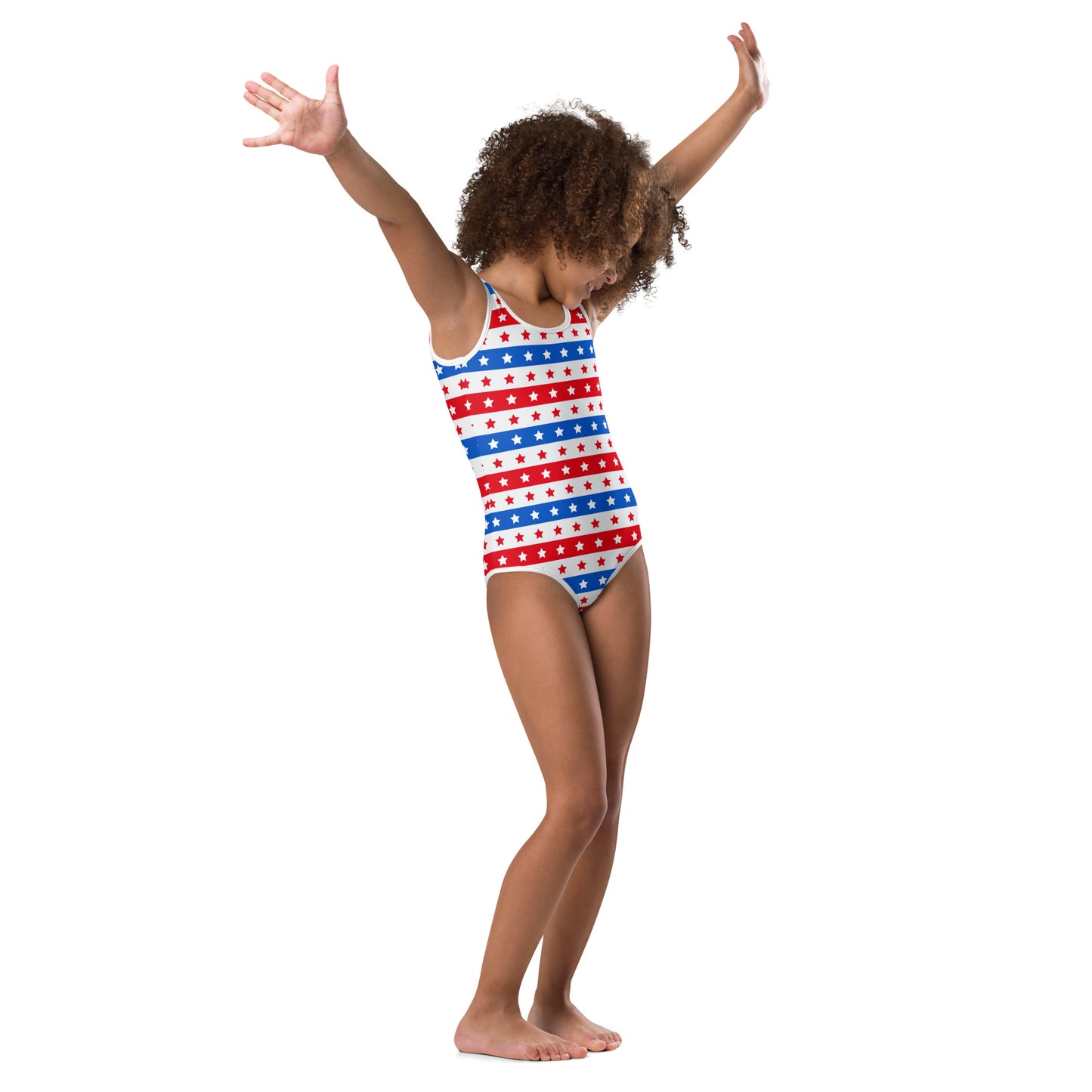 Girls Stars And Stripes 4th Of July Swimsuit