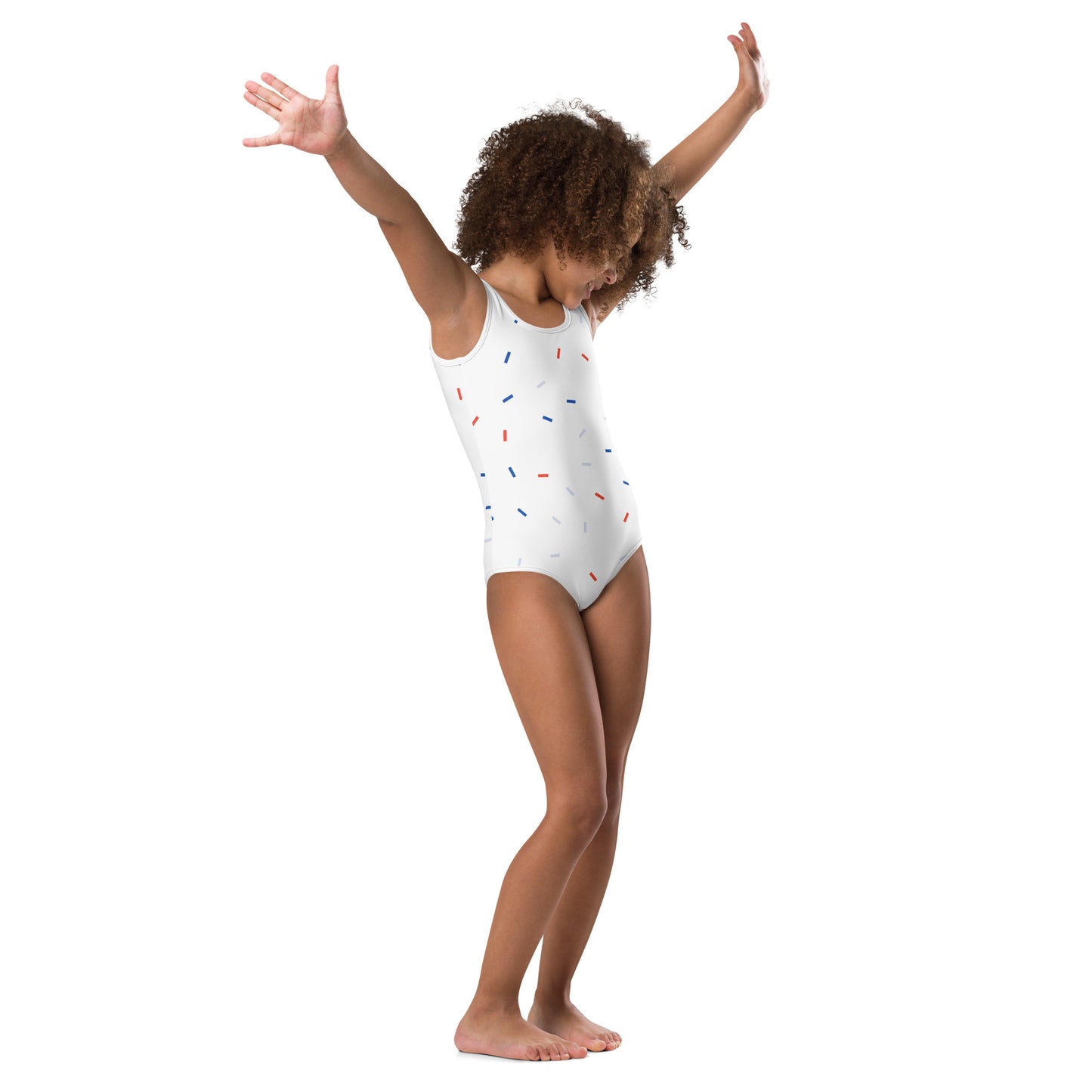 Girls Confetti 4th Of July Swimsuit