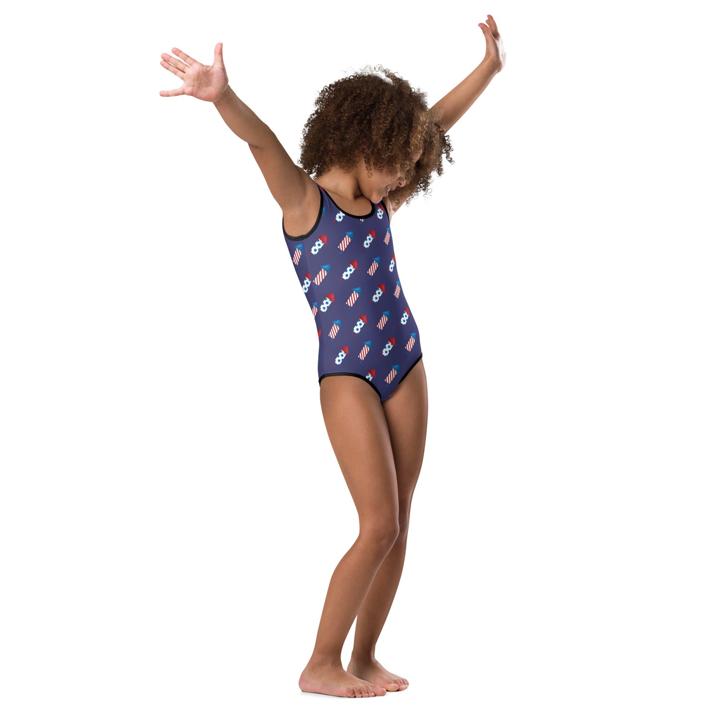 Girls Firework Rockets 4th Of July Swimsuit