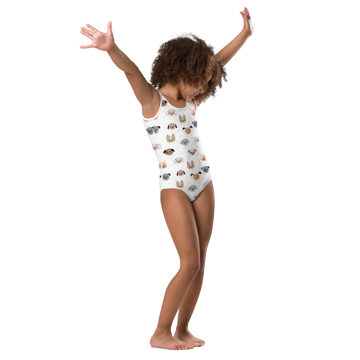 Girls Dog Face Buttery Soft Leotard - Quick Drying For Dance and Gymnastics