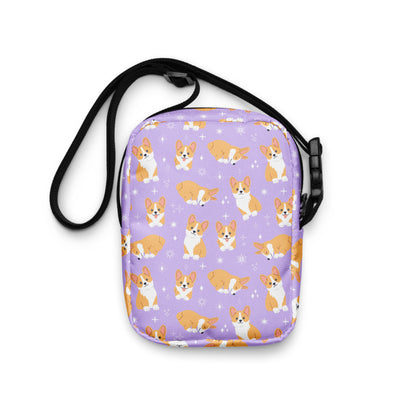 Girls Purple Corgi Crossbody Purse