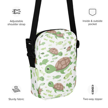 Girls Green Sea Turtle Crossbody Purse