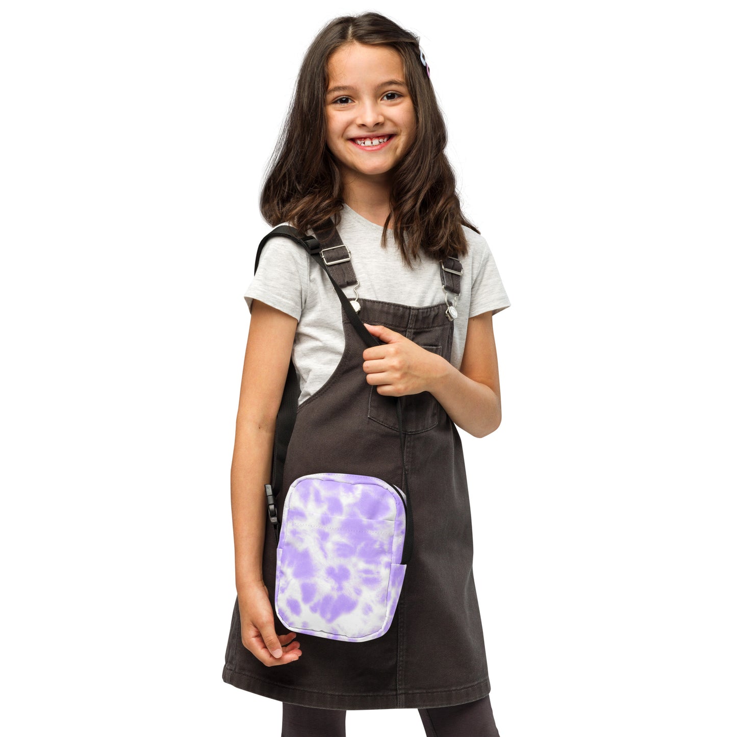 Girls Faux Purple Tie Dye Crossbody Purse