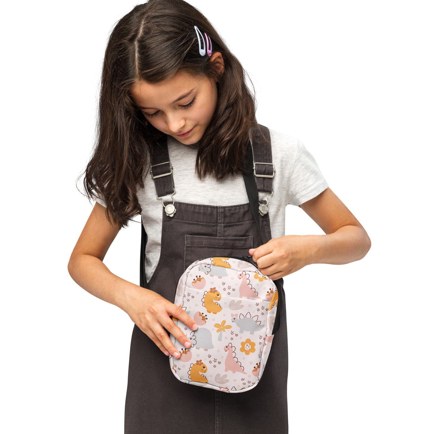 Girls Floral Dinosaur Crossbody Purse