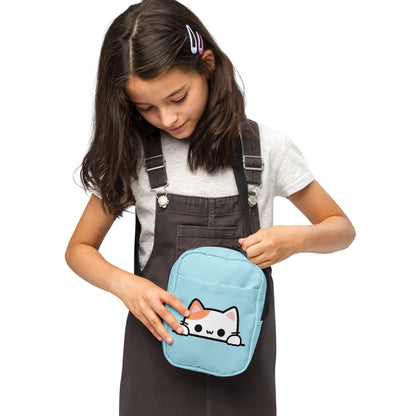 Girls Peeking Cat Crossbody Purse