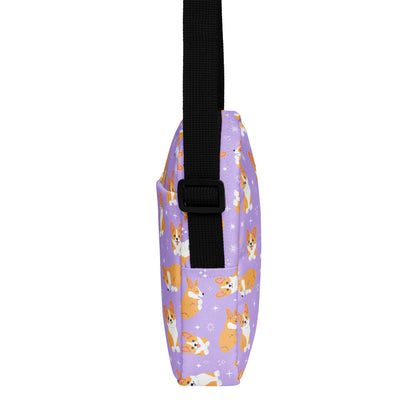 Girls Purple Corgi Crossbody Purse