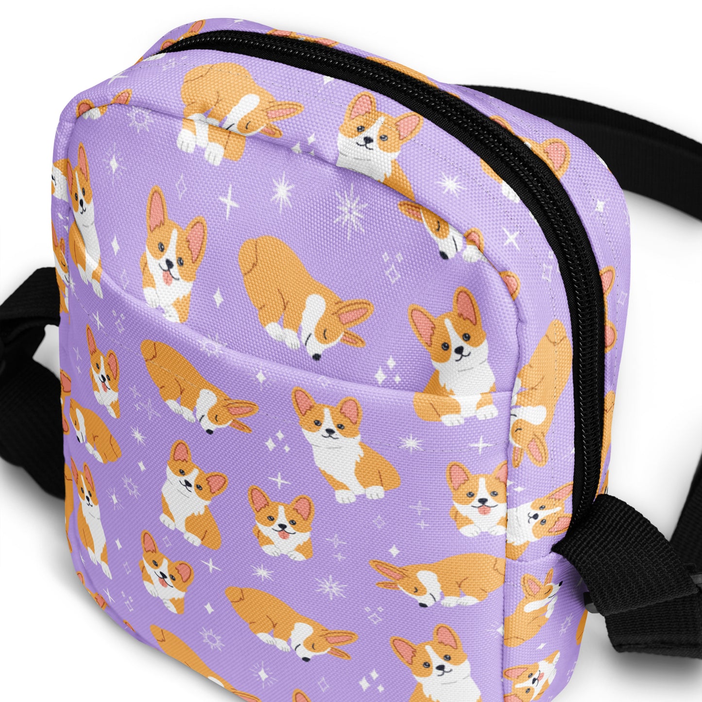 Girls Purple Corgi Crossbody Purse