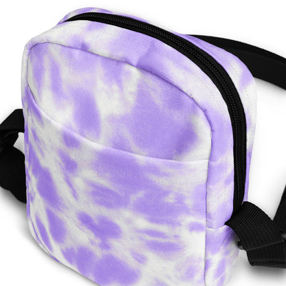 Girls Faux Purple Tie Dye Crossbody Purse