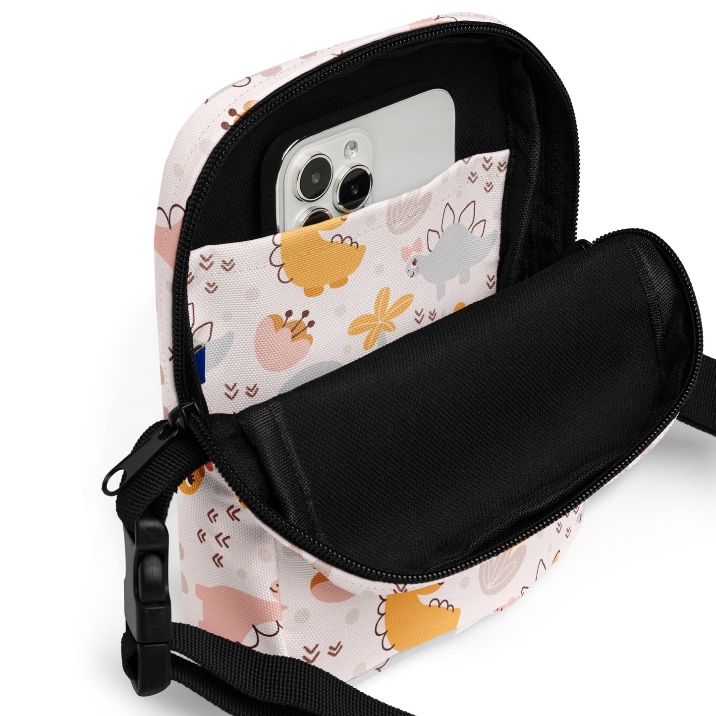 Girls Floral Dinosaur Crossbody Purse