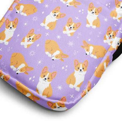 Girls Purple Corgi Crossbody Purse