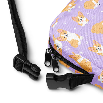 Girls Purple Corgi Crossbody Purse