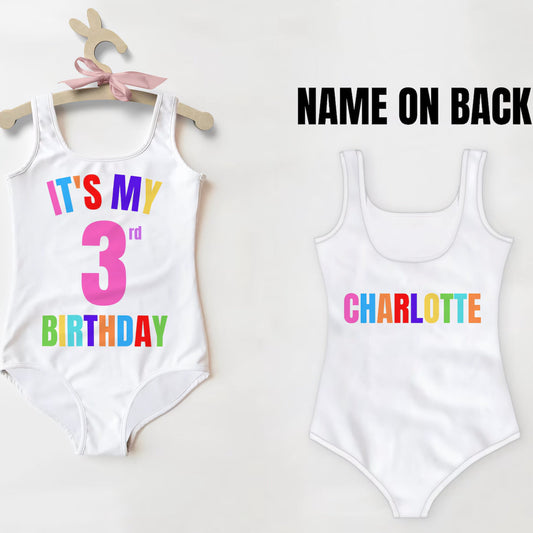 Birthday Girl Custom Age & Name Swimsuit