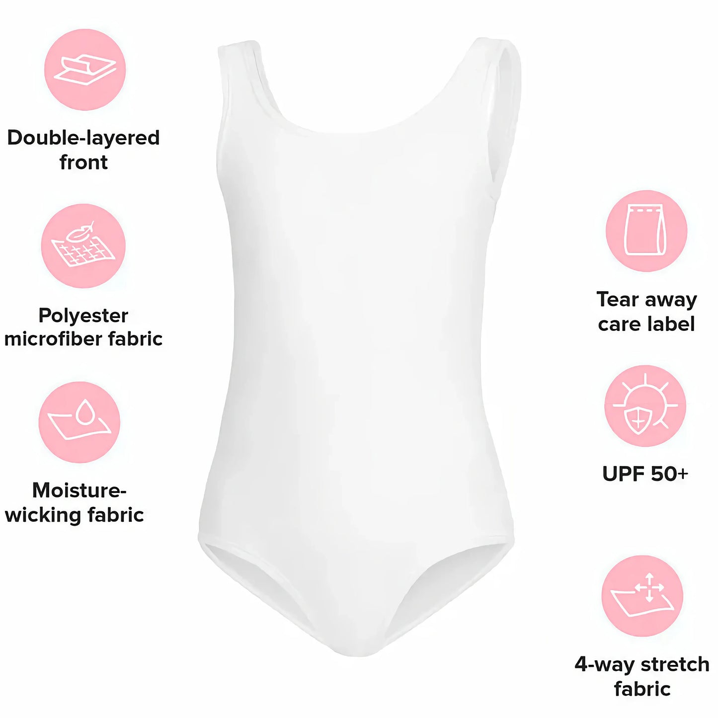 Girls Buttery Soft White Swimsuit