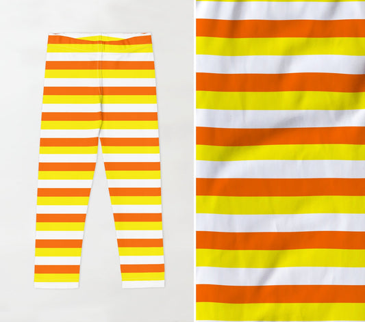 Kids Stripped Halloween Candy Corn Leggings