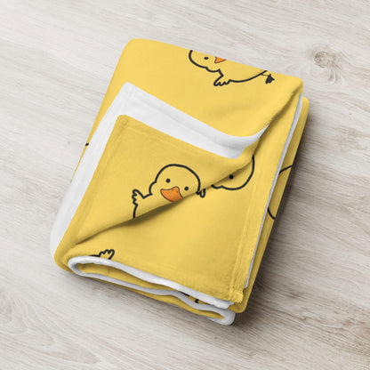 Soft Plush Yellow Duck Plush Minky Blanket For Kids