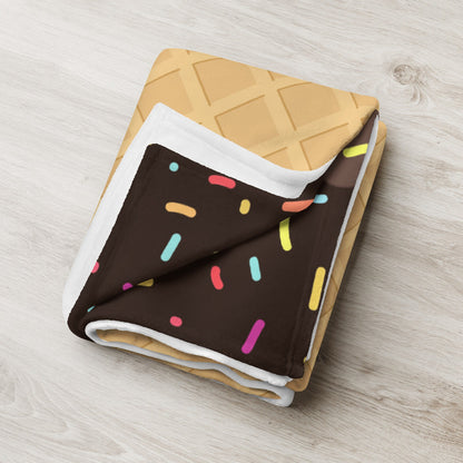 Chocolate Ice Cream Cone Plush Minky Blanket