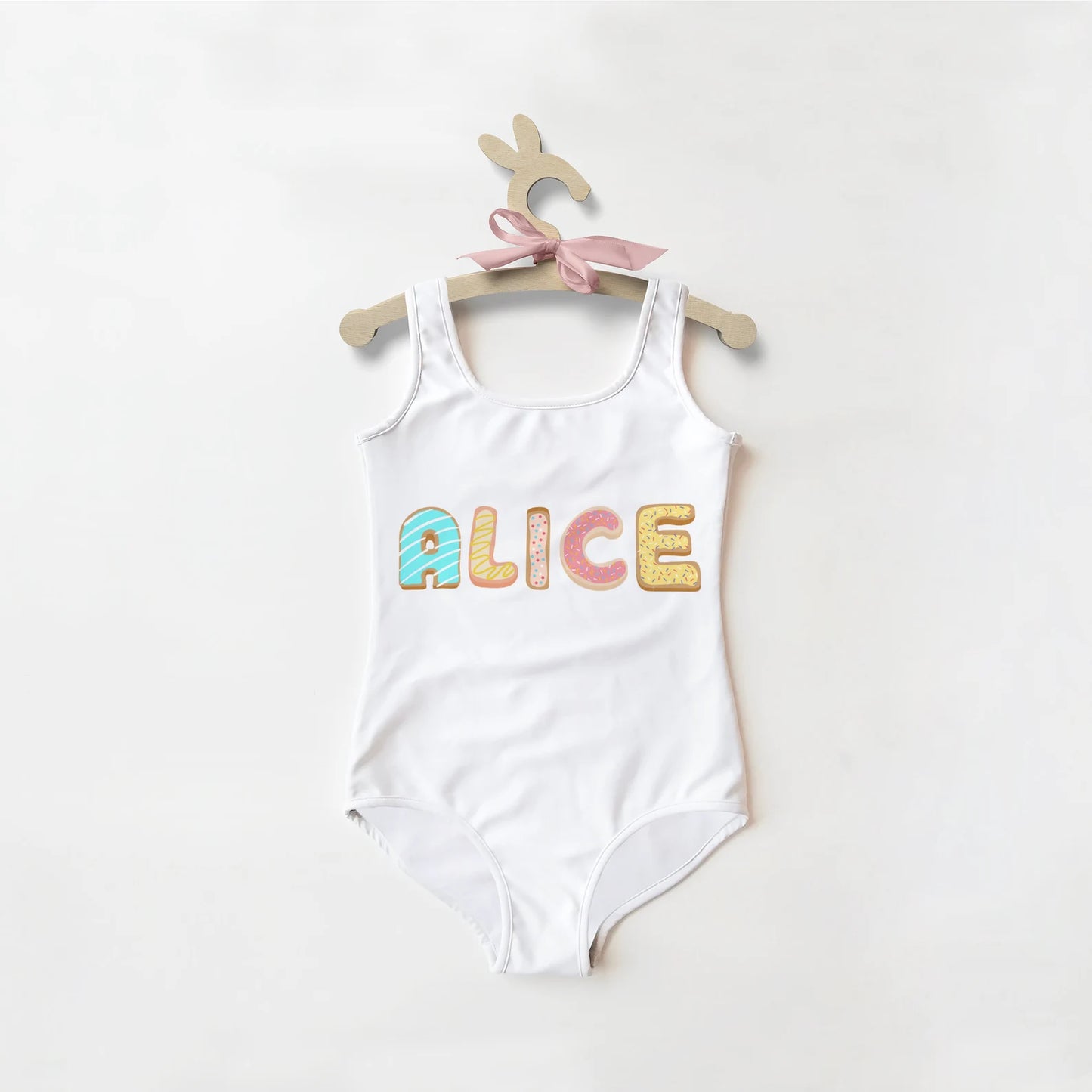 Custom Name Cookie Girls Swimsuit