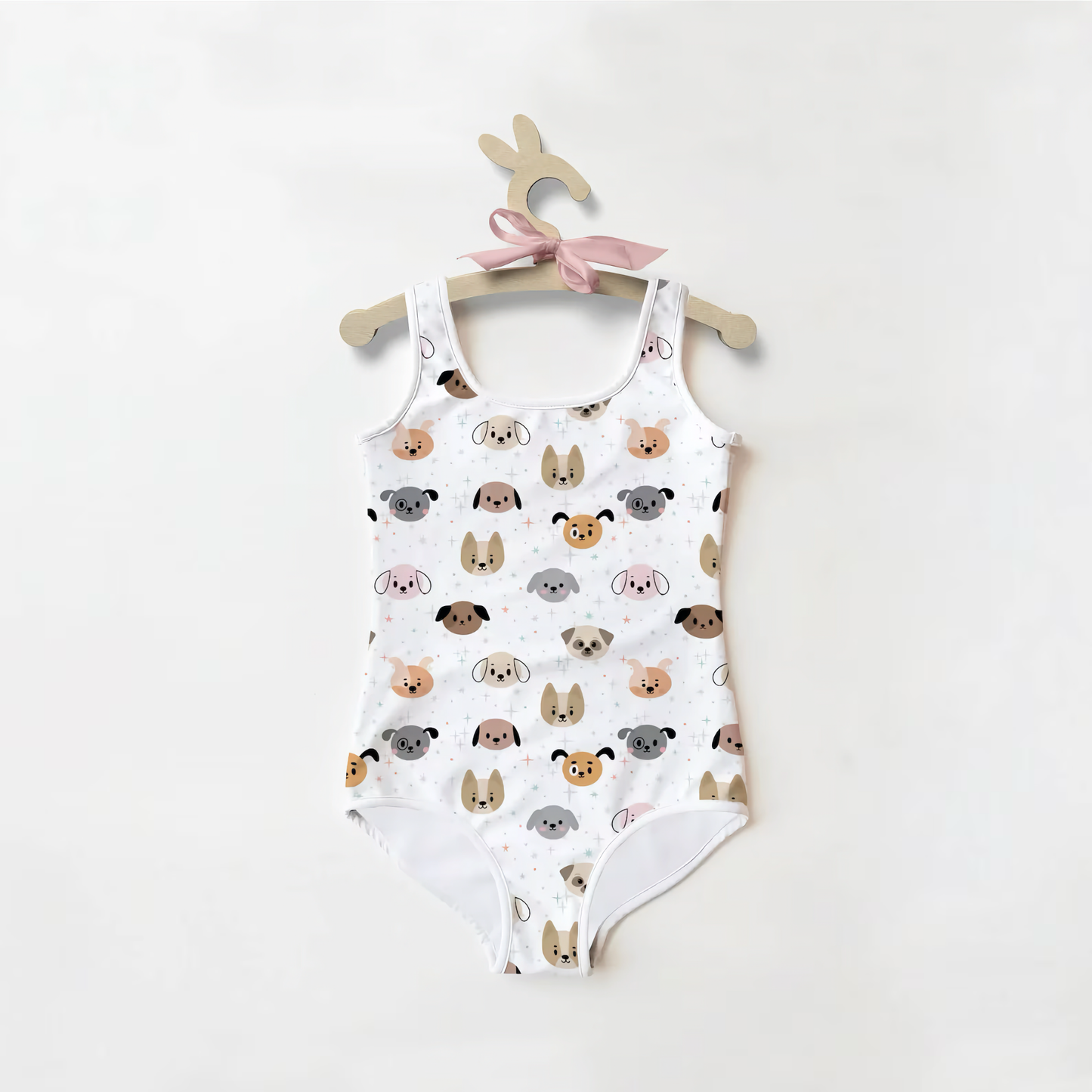 Girls Dog Face Swimsuit