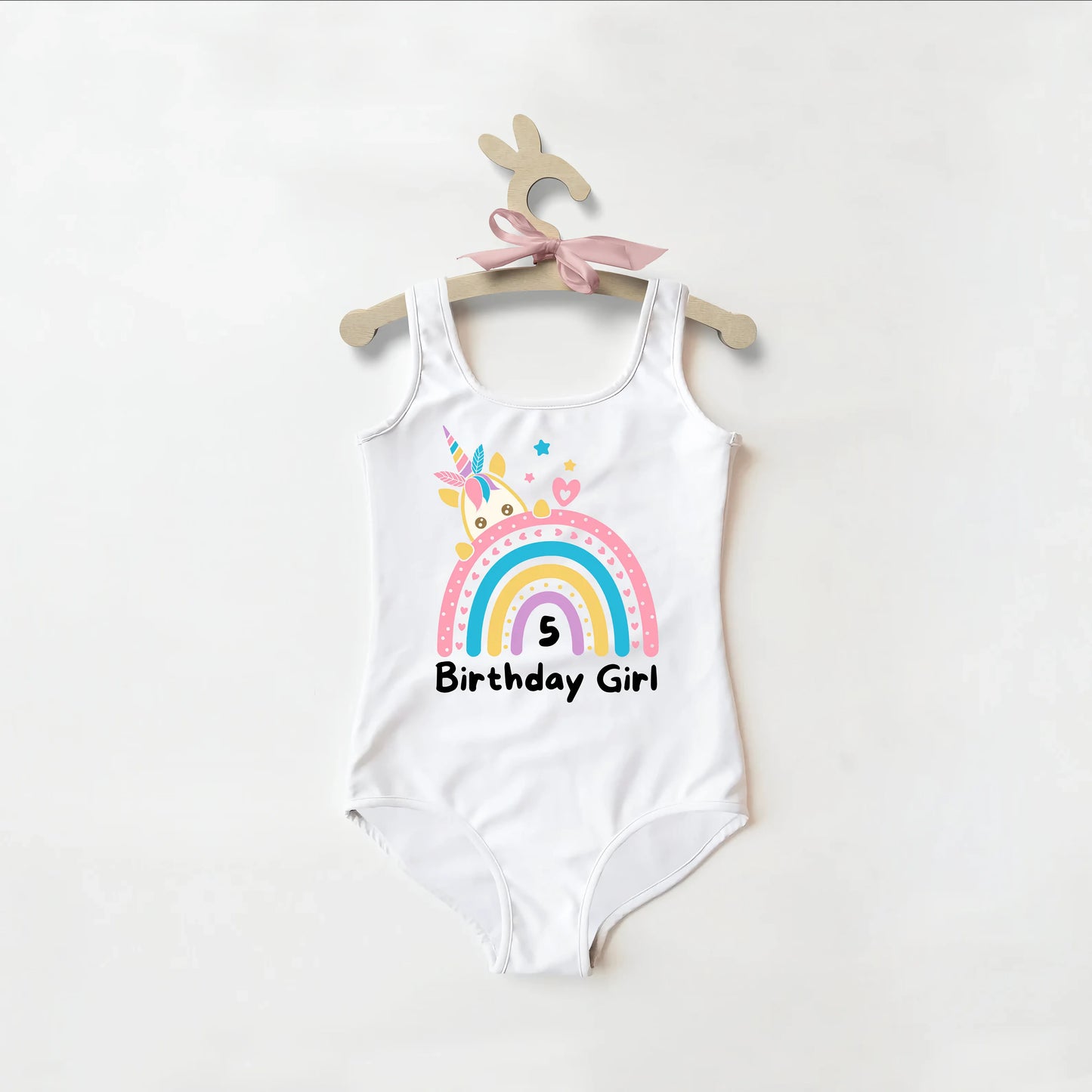 Birthday Girl Custom Age Unicorn Swimsuit