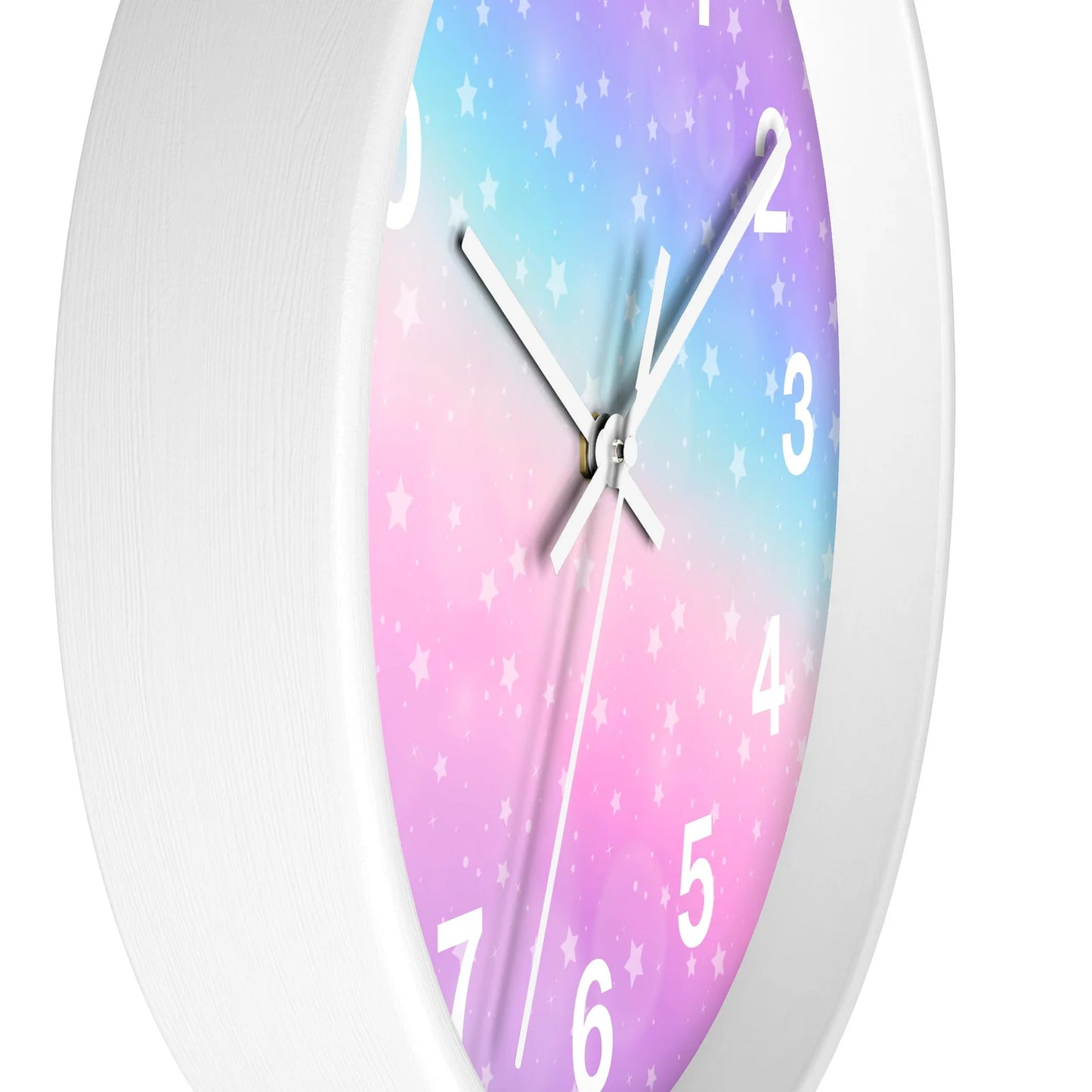 Girls Rainbow Stars Wall Clock