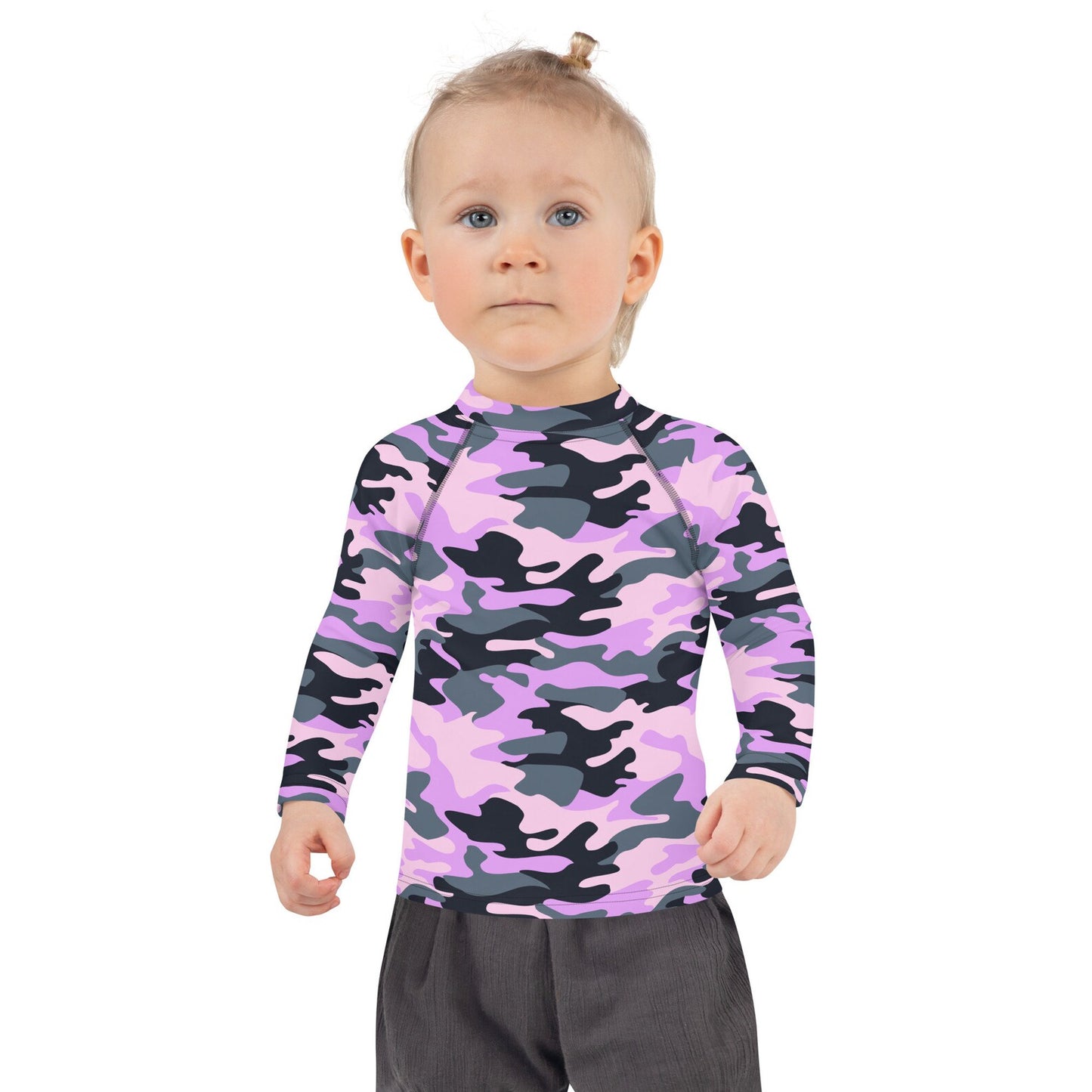 Girls Purple Camouflage Rash Guard