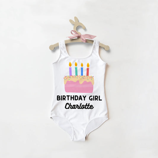 Candles Match Age Birthday Girl Cake Swimsuit