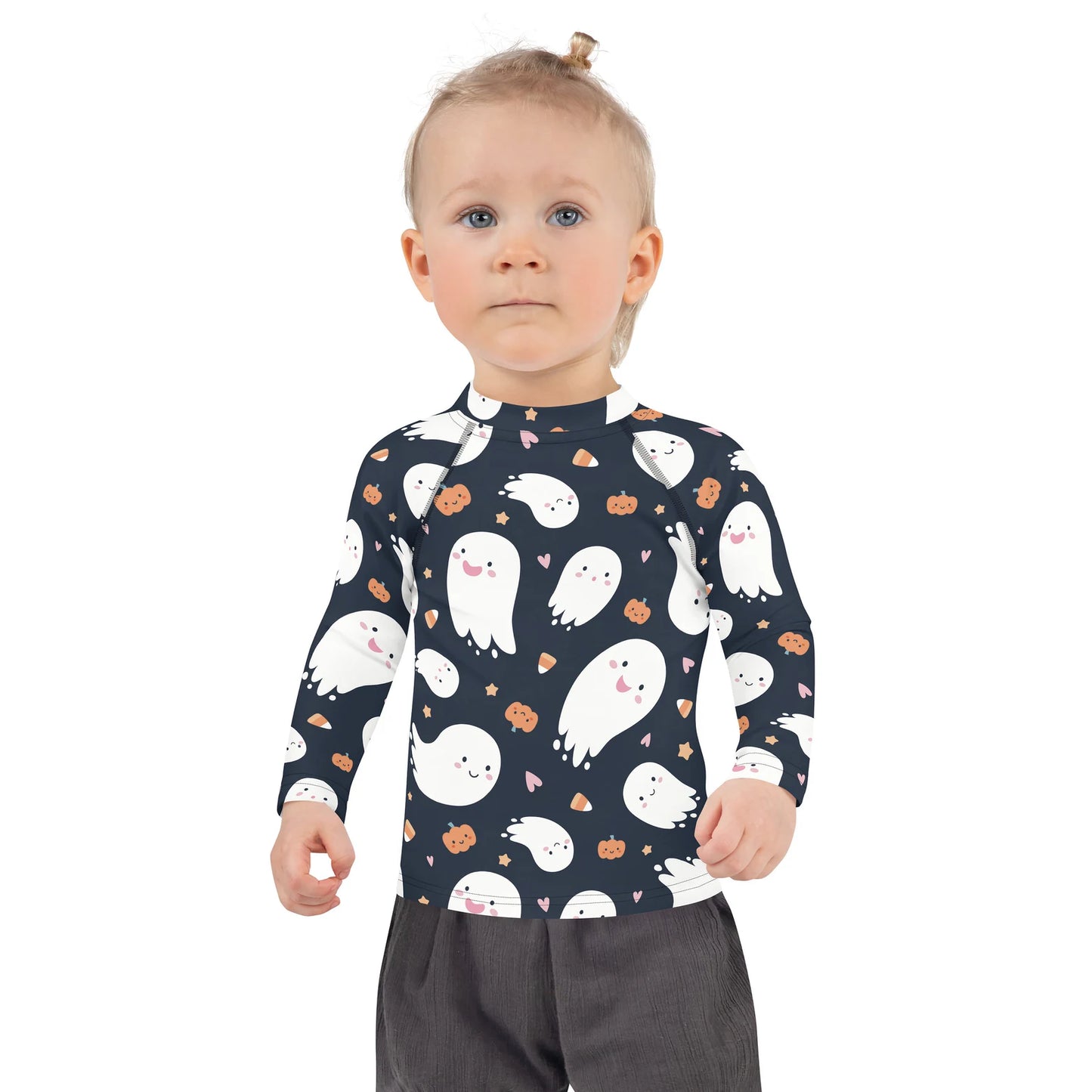 Kids Ghost Halloween Rash Guard