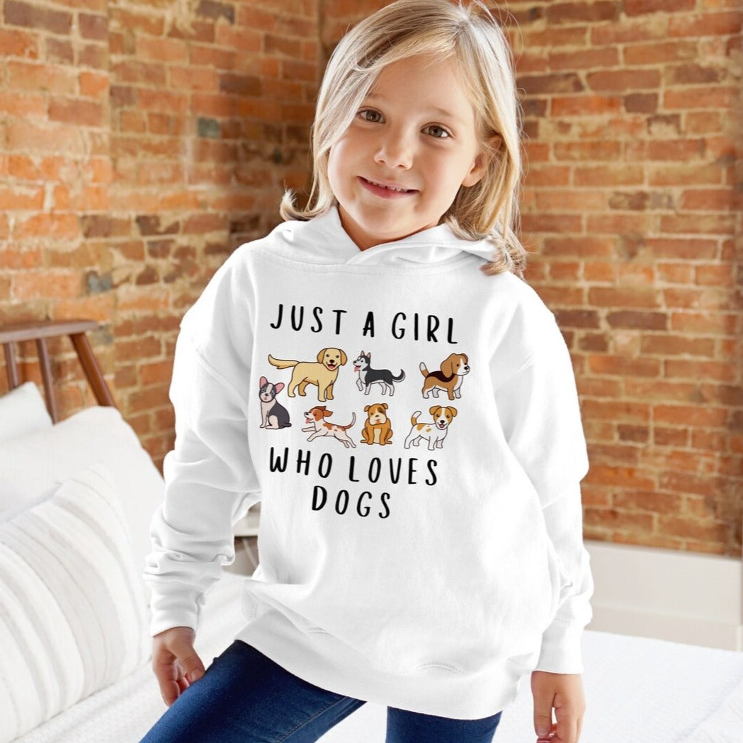 Girls 'Just A Girl Who Loves Dogs' Hoodie With Pocket