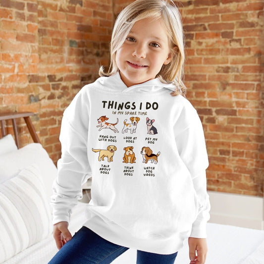 Kids 'Things I Do In My Spare Time' Dog Hoodie With Pocket
